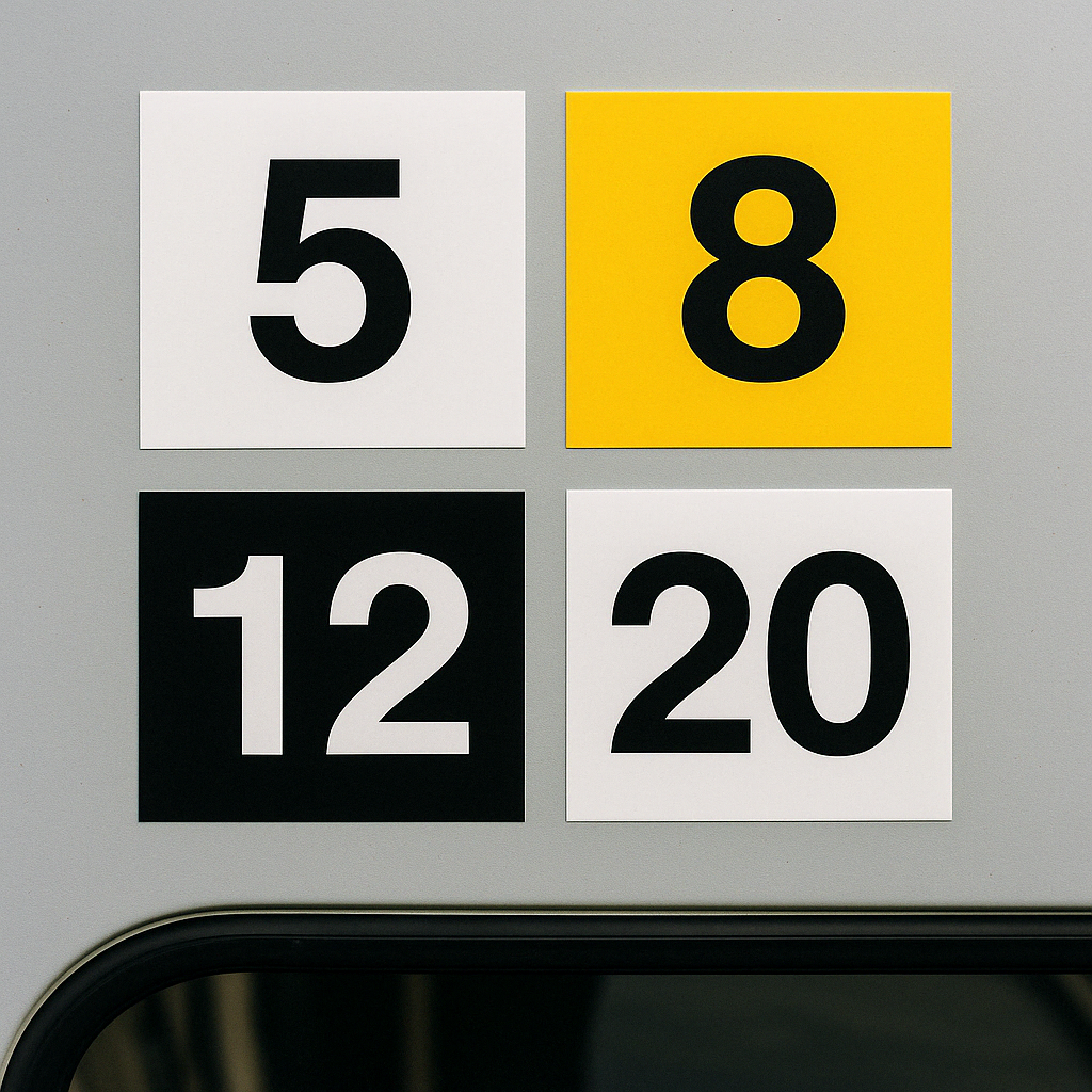 Bryggdekaler – Platsnummer (Självhäftande vinyl)