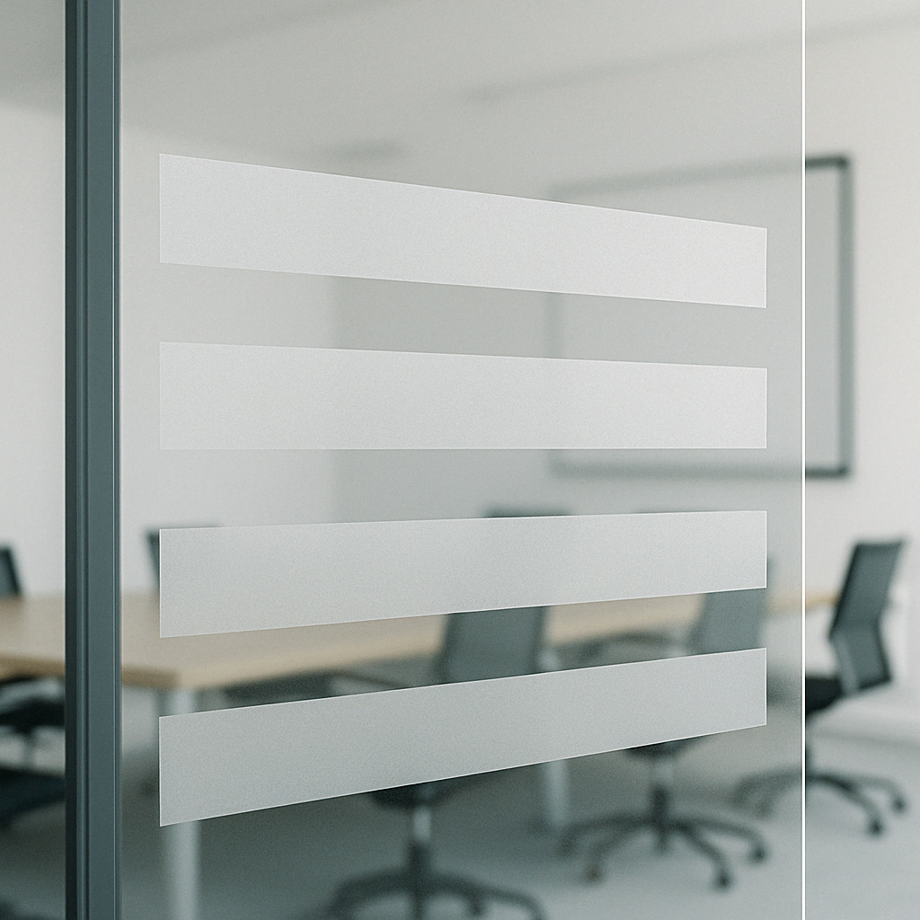 Frostad fönsterdekor – Utskuren logotyp eller text