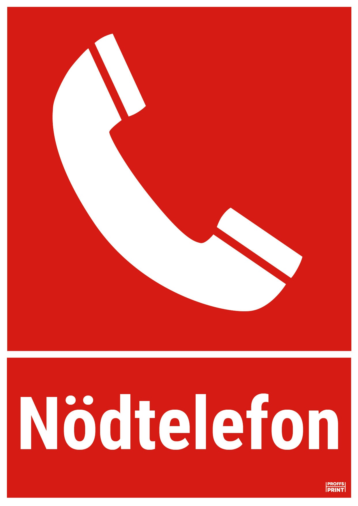 brandskyltar- Nödtelefon-text