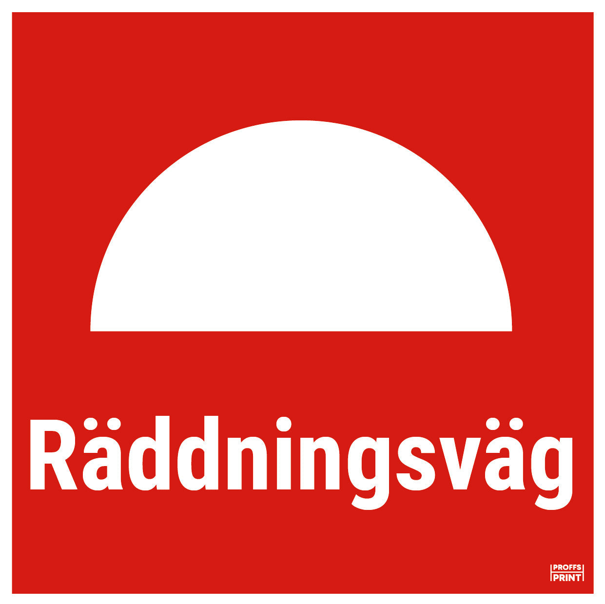 brandskyltar- Räddningsväg