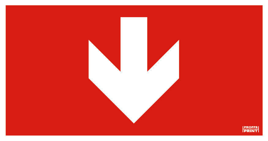 brandskyltar- brandpil-ned