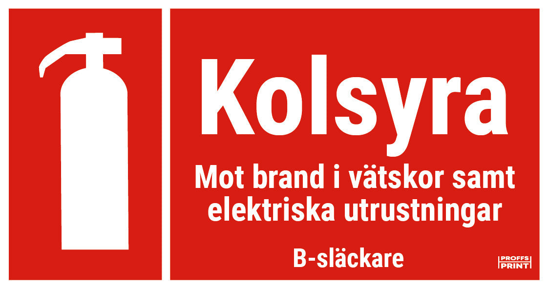 brandskyltar- brandsläckare-kolsyra