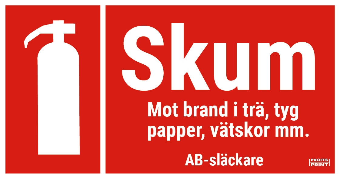brandskyltar- brandsläckare-skum