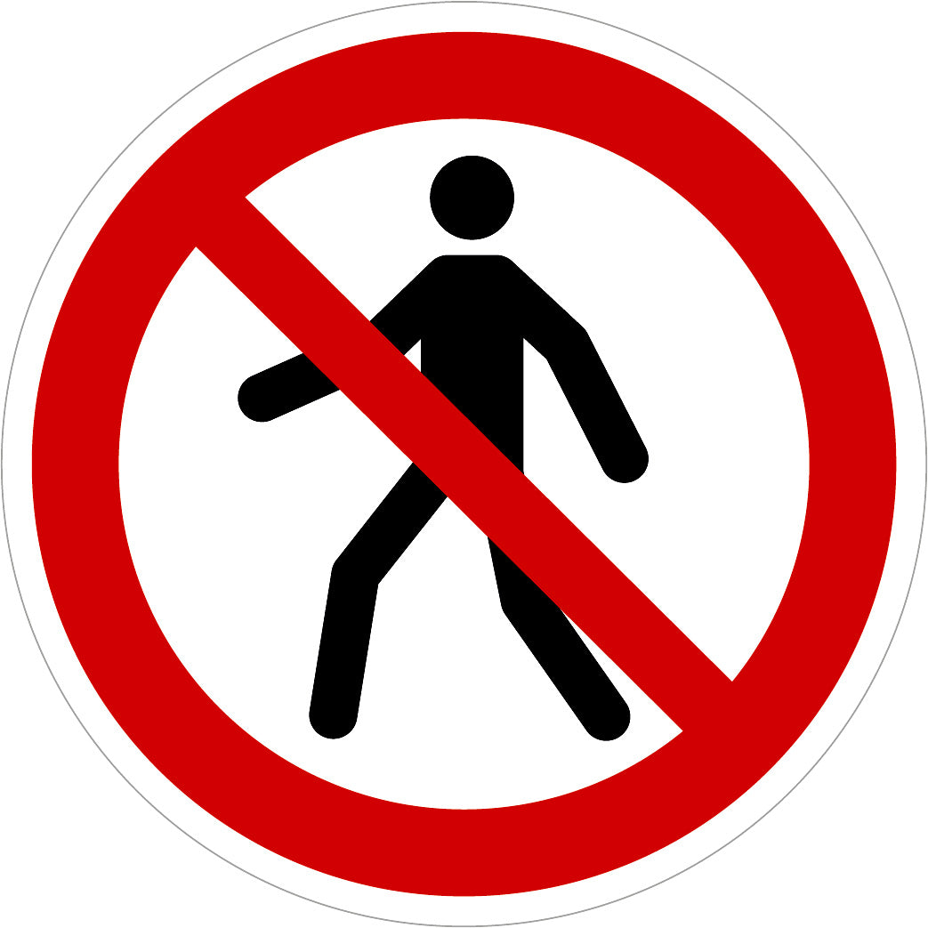 forbudsskyltar- tillträde-förbjudet-för-gående-utskuren-ISO-7010-P004