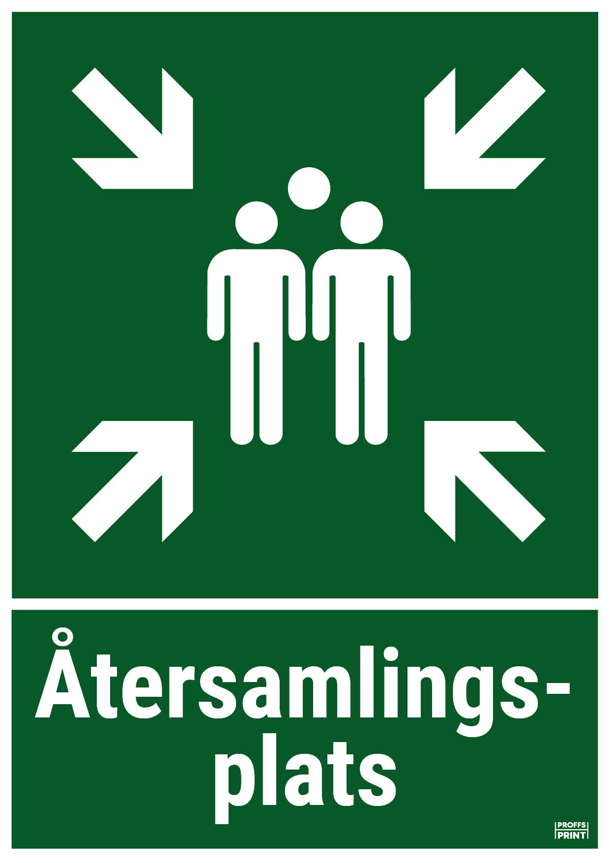 nodskyltar- Återsamlingsplats-text