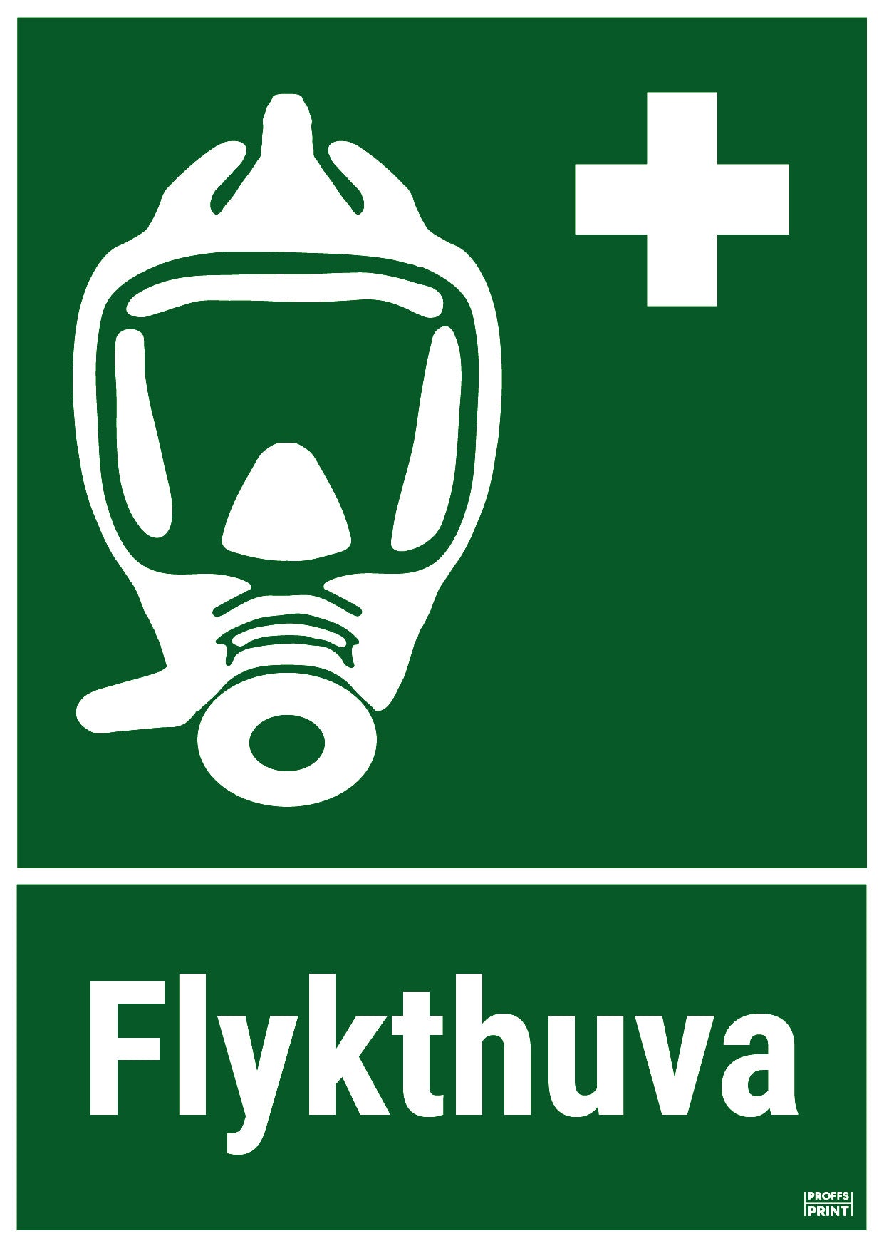 nodskyltar- Flykthuva-text
