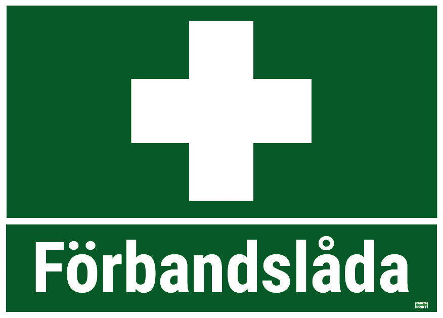 nodskyltar- Förbandslåda