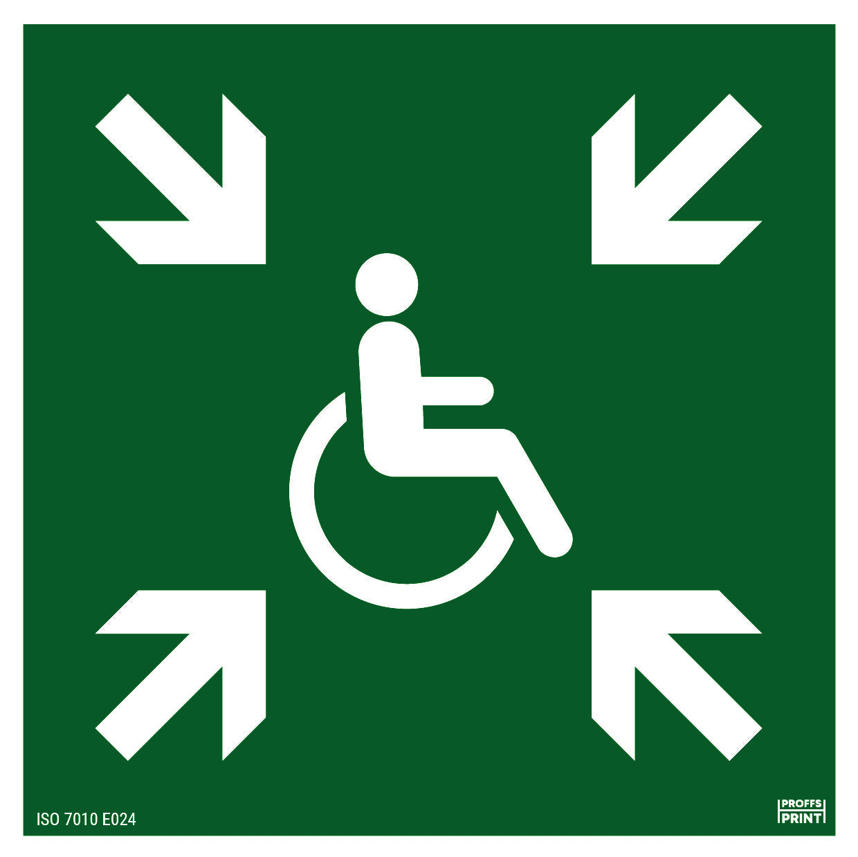 nodskyltar- Utrymningsplats-ISO