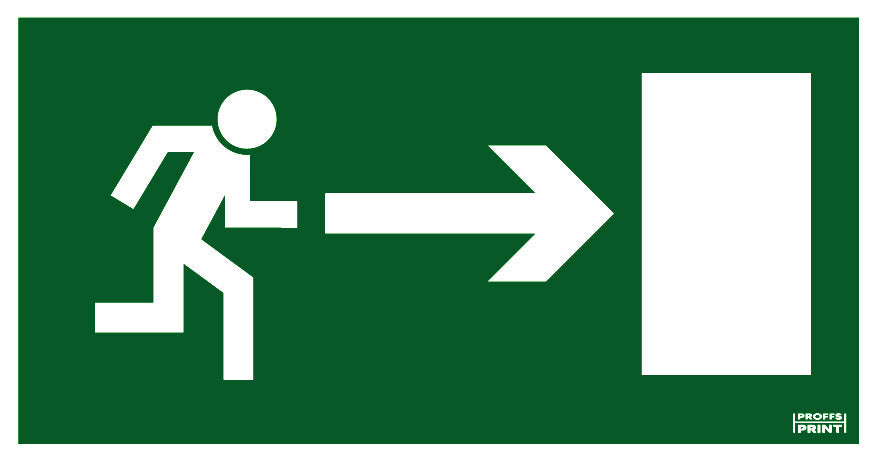 nodskyltar- utrymning-höger