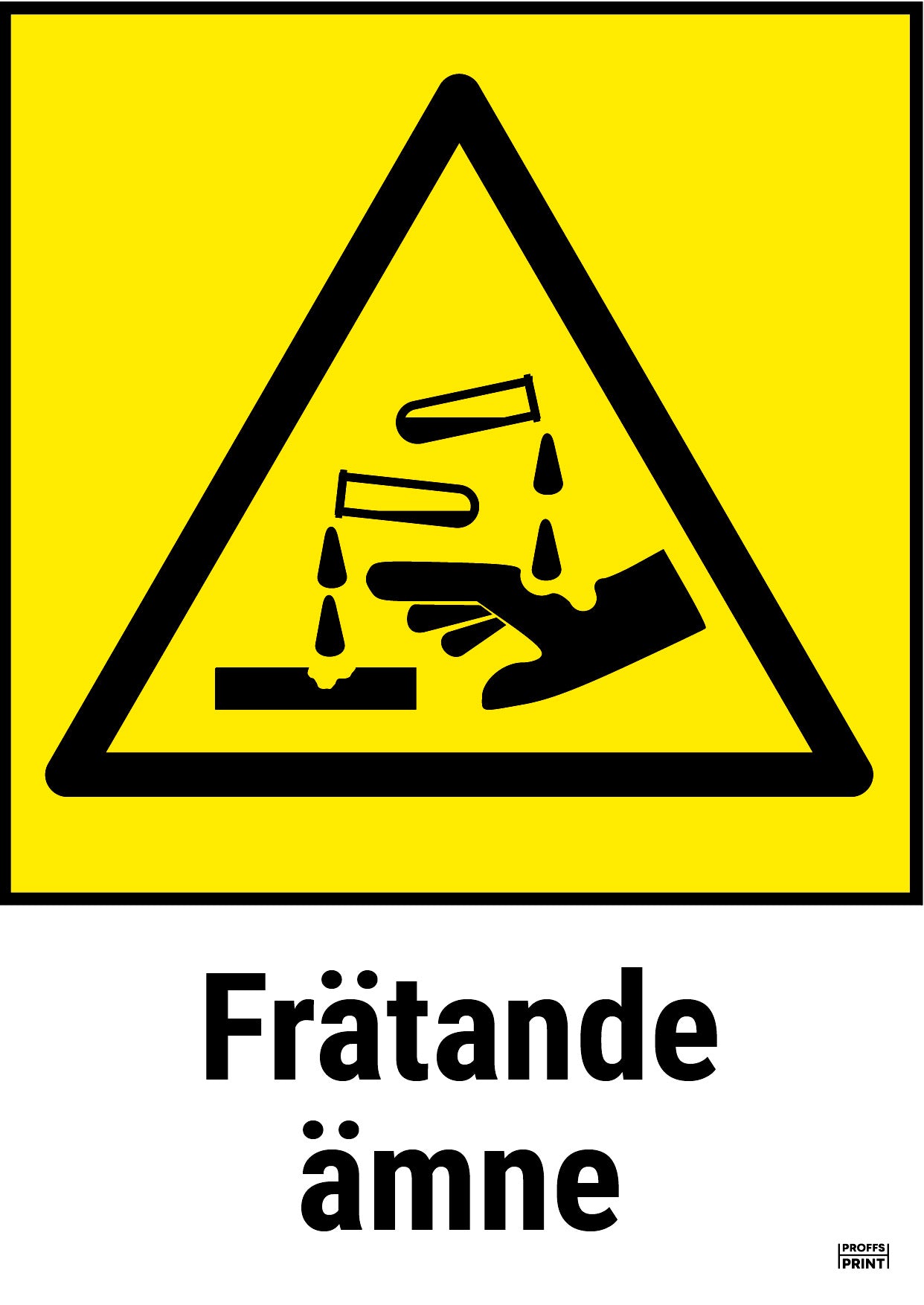 varningsskyltar- Frätande-ämne