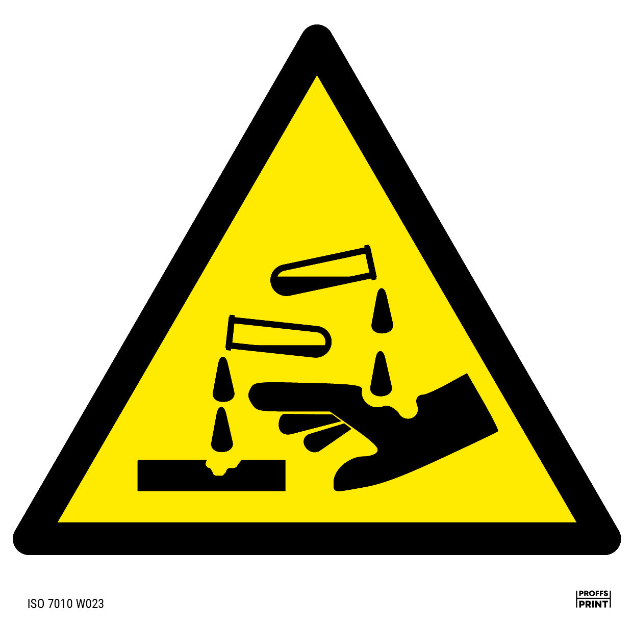 varningsskyltar- Frätande-ämne-ISO