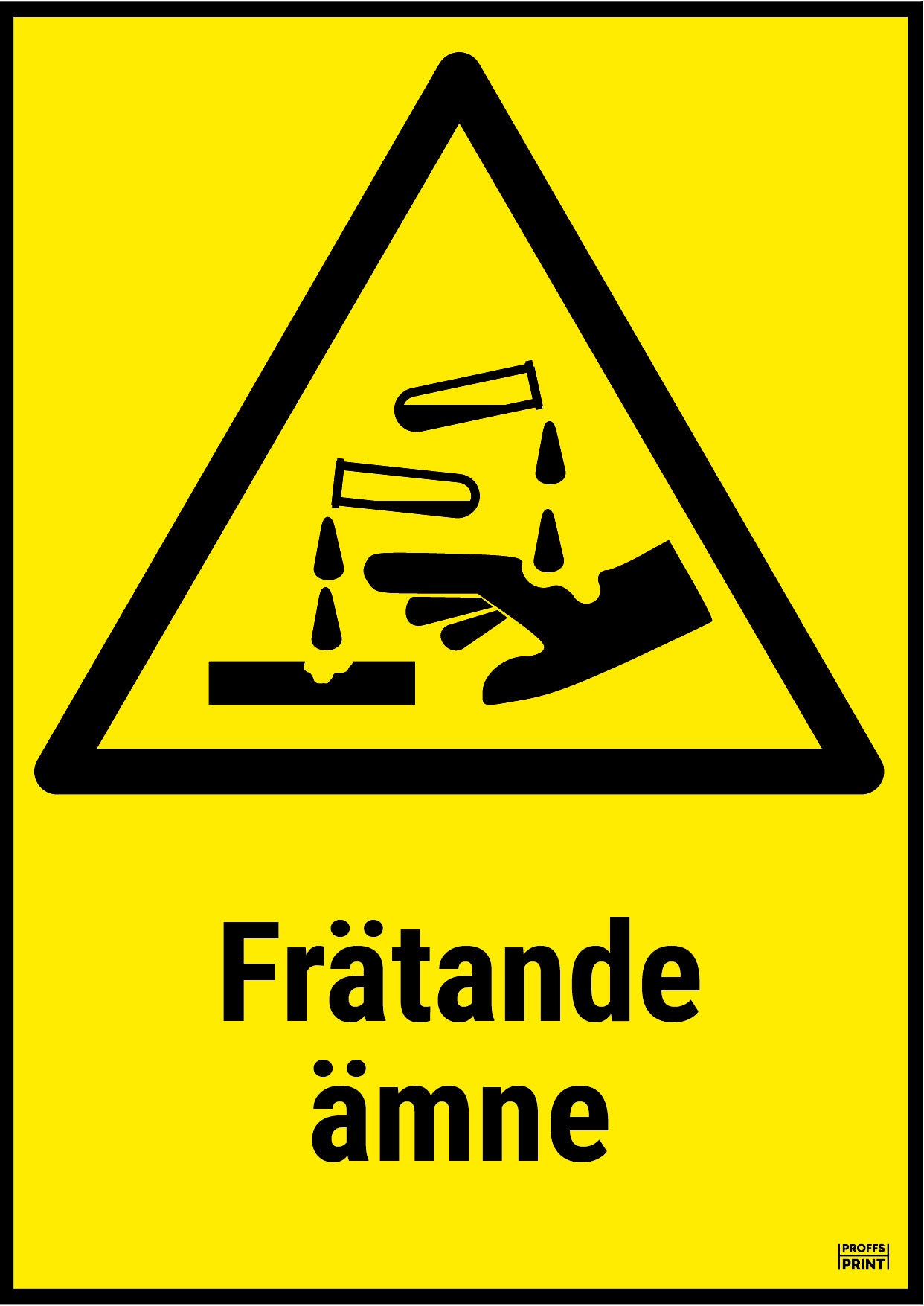 varningsskyltar- Frätande-ämne-gul