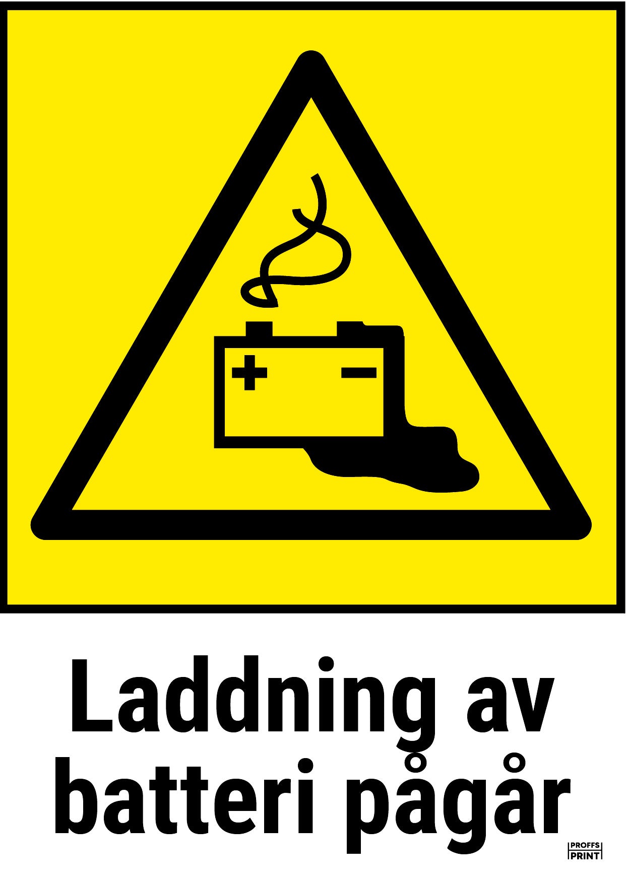 varningsskyltar- Laddning-av-batteri-pågår
