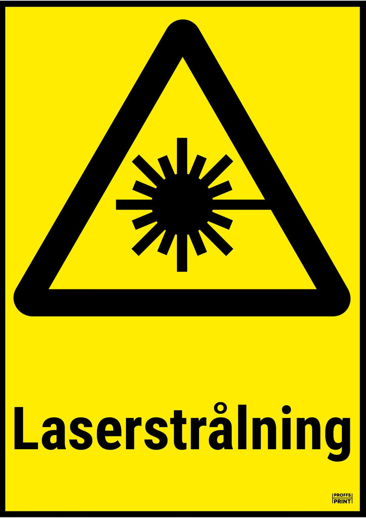 varningsskyltar- Varning-laserstrålning-gul