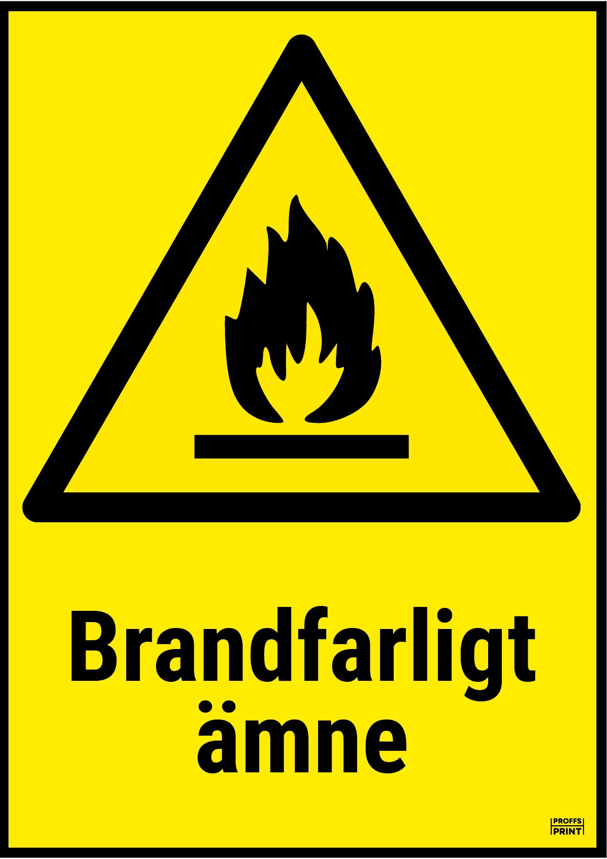 varningsskyltar- brandfarligt-ämne-gul