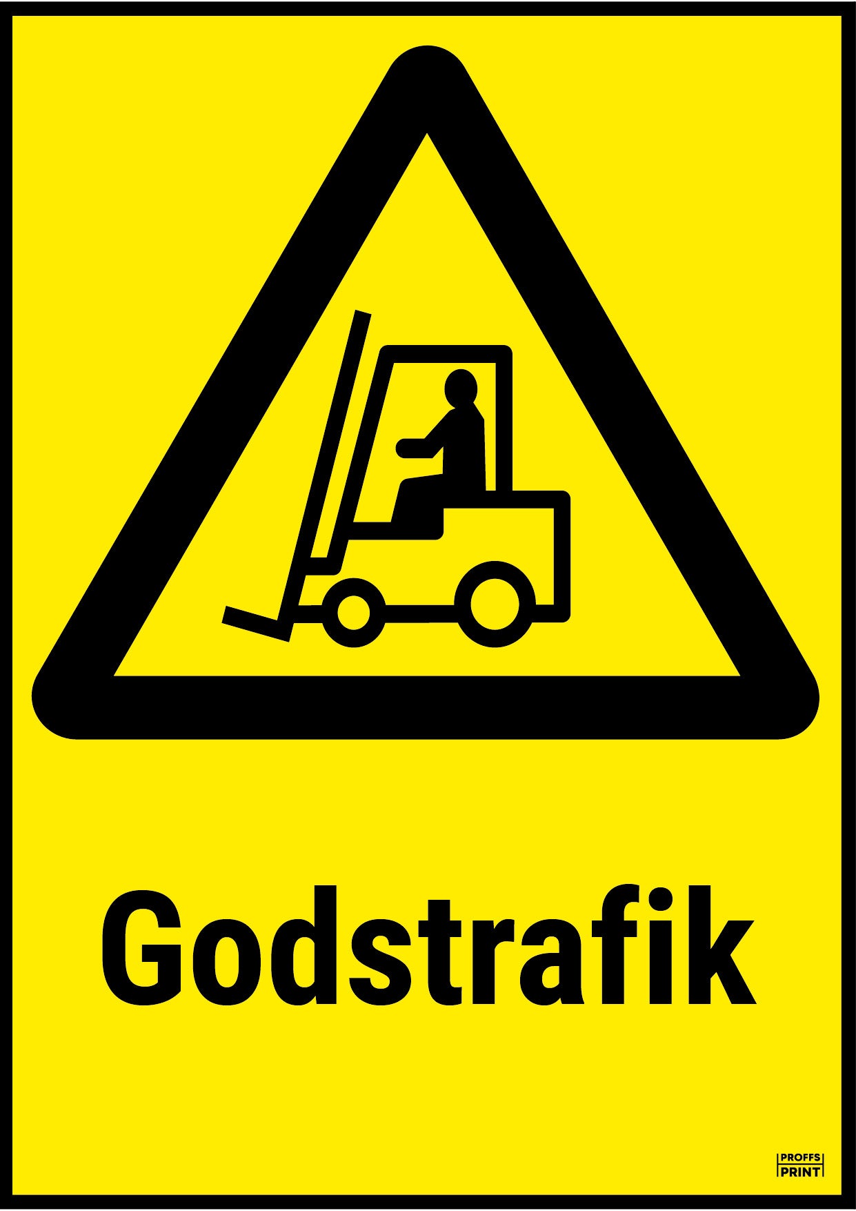 varningsskyltar- godstrafik-gul