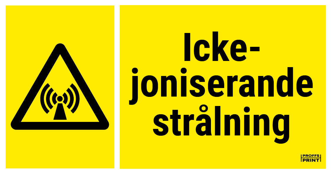 varningsskyltar- icke-joniserande-strålning-två-radig-rektangel