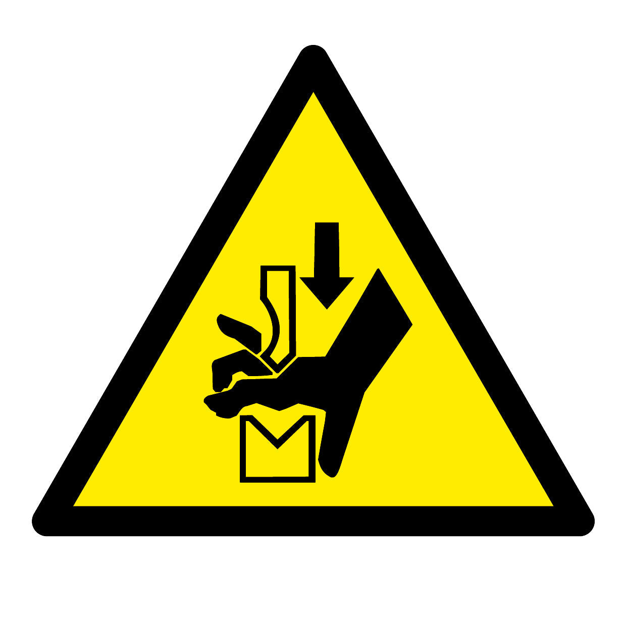 varningsskyltar- klämrisk-ISO-utskuren