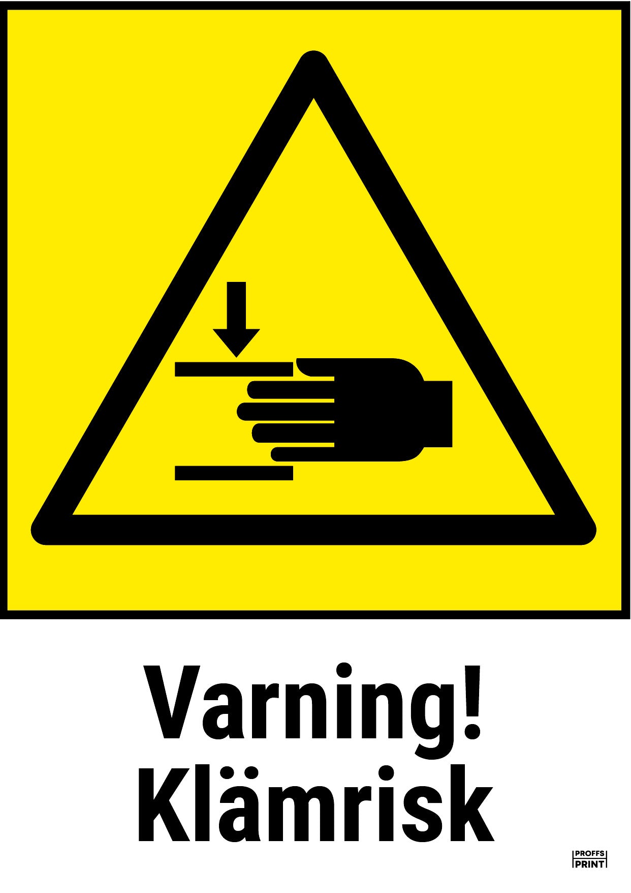varningsskyltar- klämrisk-W024