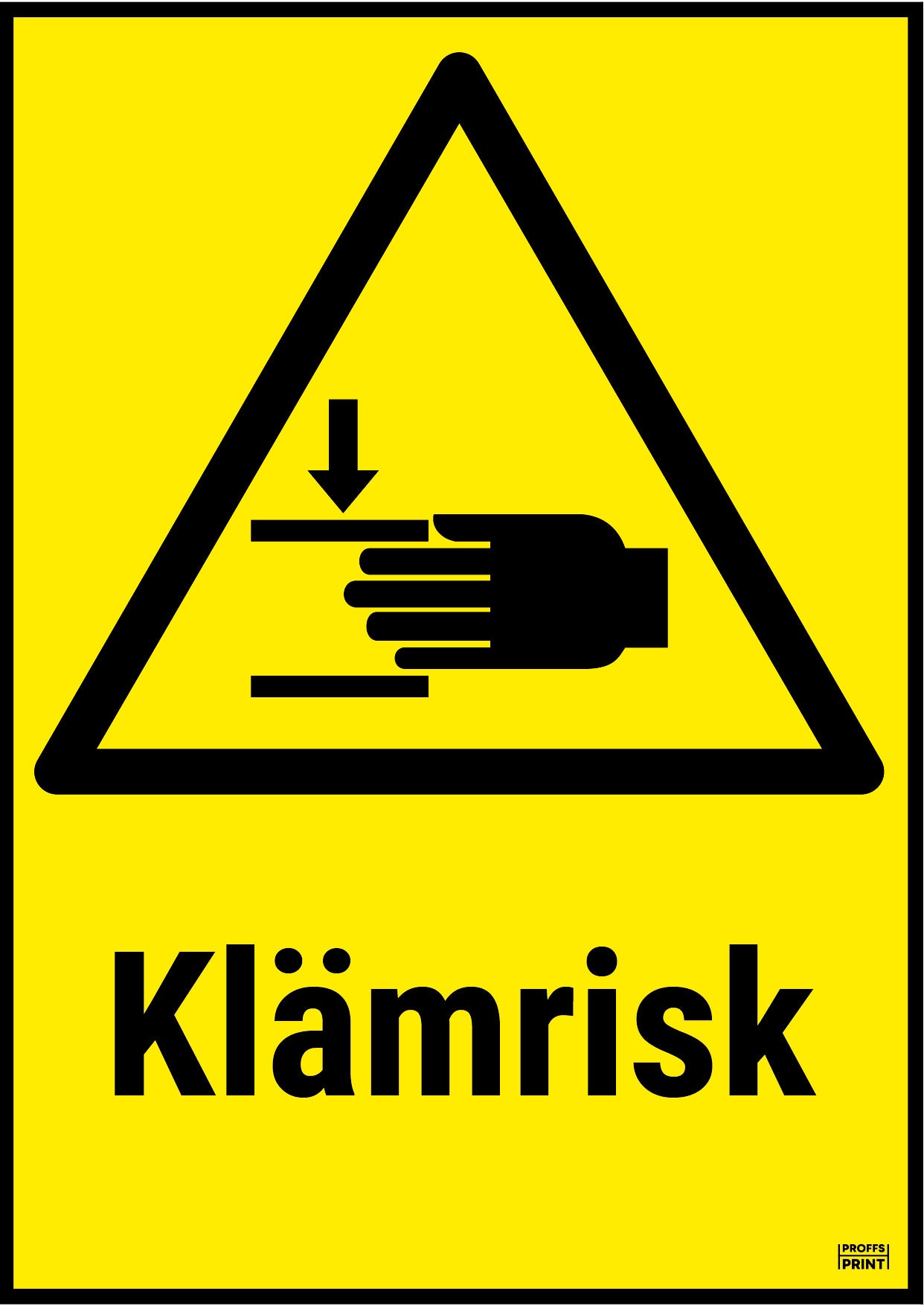 varningsskyltar- klämrisk-W024-gul