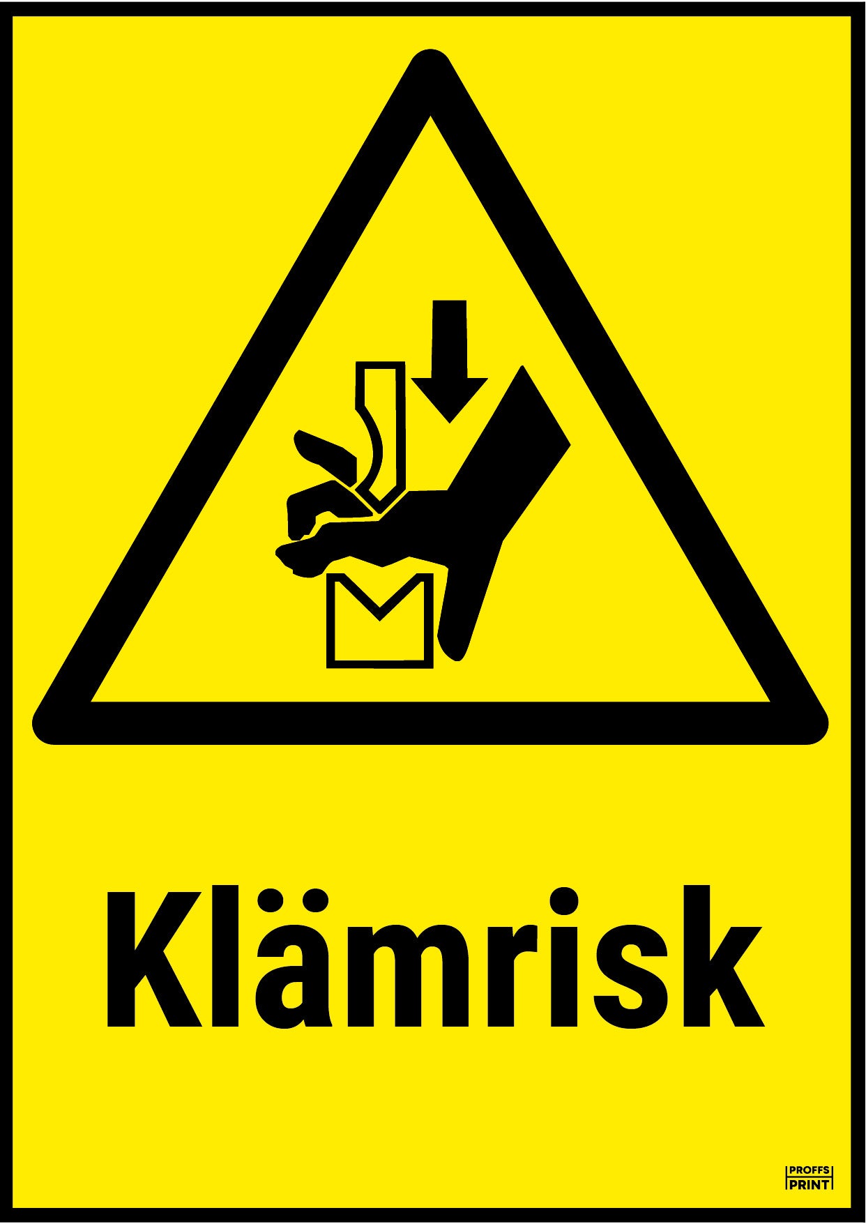 varningsskyltar- klämrisk-gul