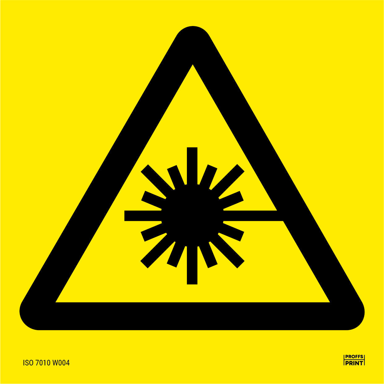 varningsskyltar- laserstrålning-ISO-gul