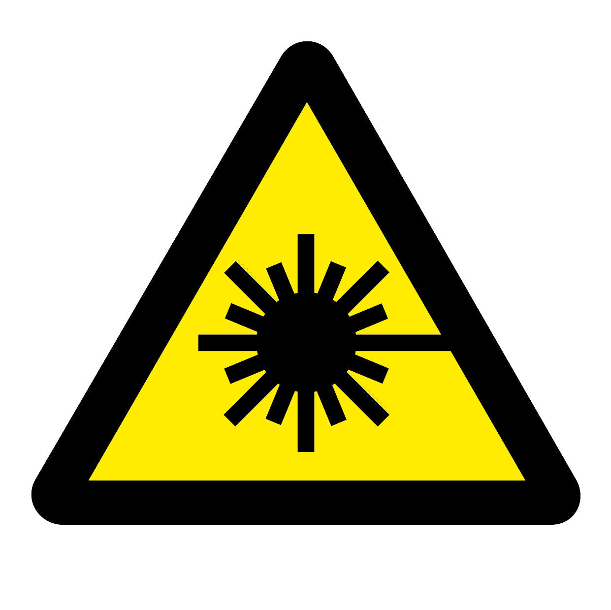 varningsskyltar- laserstrålning-ISO-utskuren
