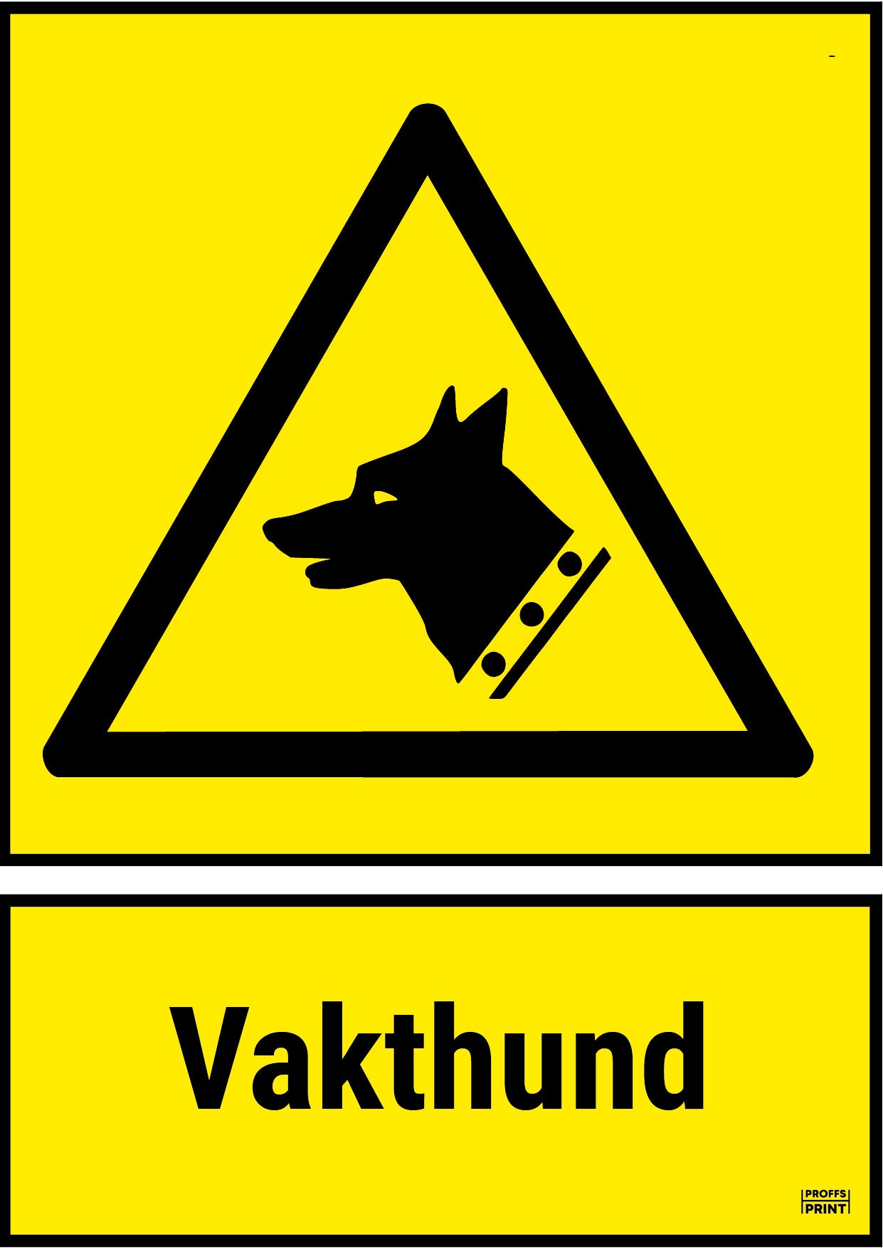 varningsskyltar- vakthund-dubbel