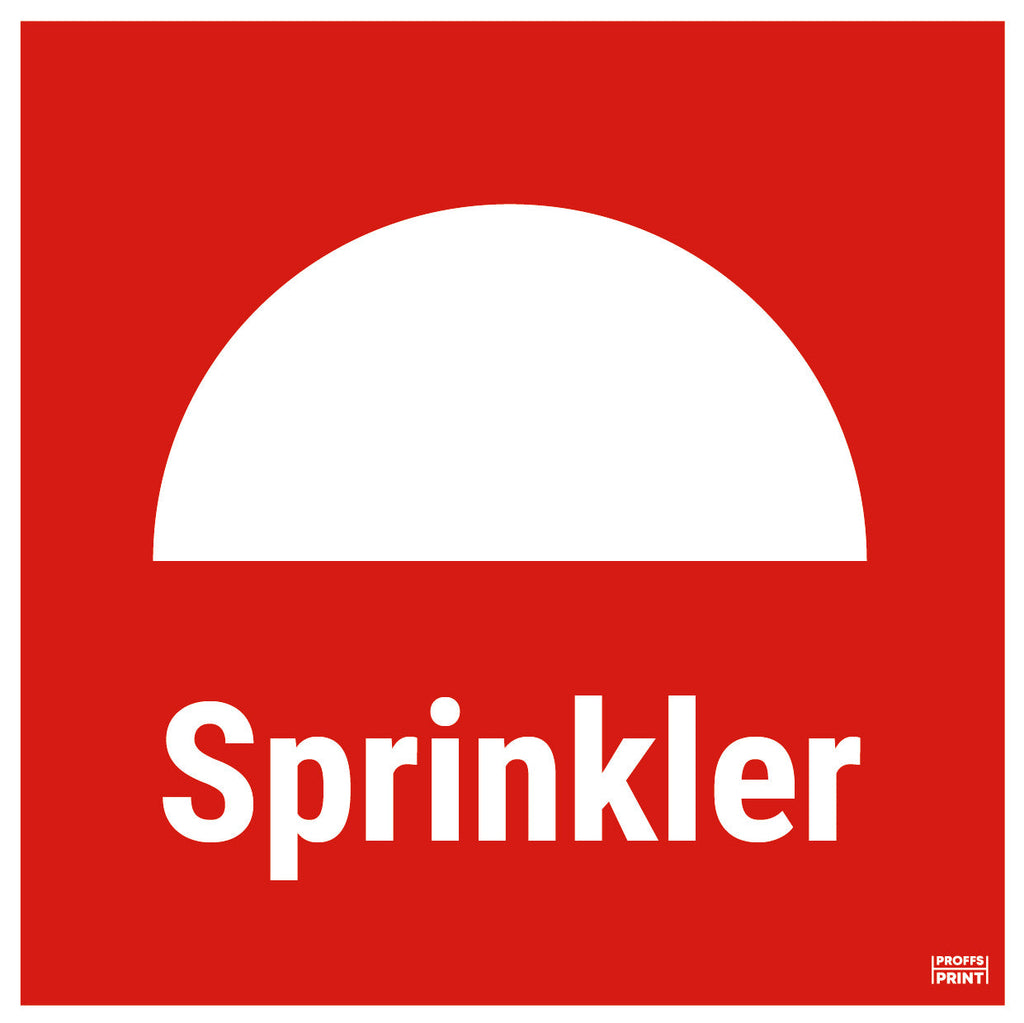 brandskyltar- Sprinkler