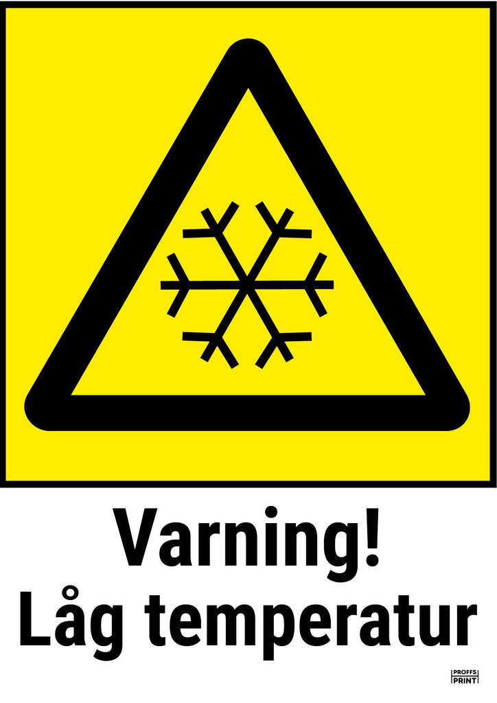 varningsskyltar- Varning-låg-temperatur