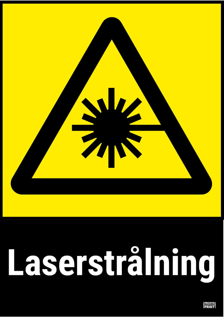 varningsskyltar- Varning-laserstrålning-gul-svart