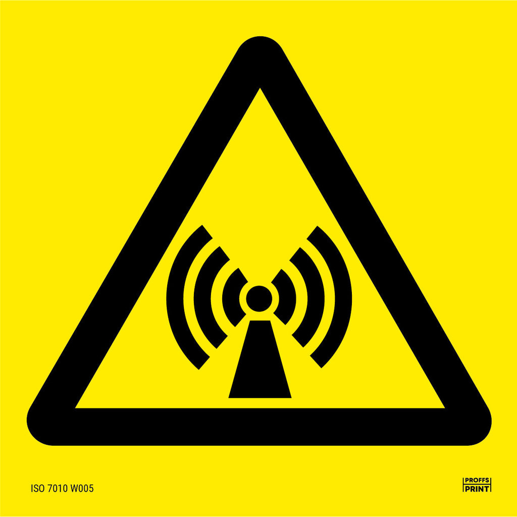 varningsskyltar- icke-joniserande-strålning-ISO-gul