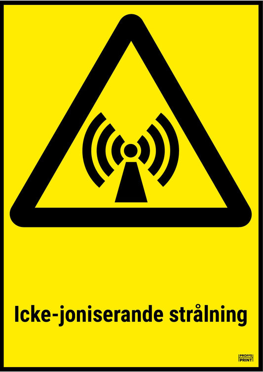 varningsskyltar- icke-joniserande-strålningicke-joniserande-strålning-gul
