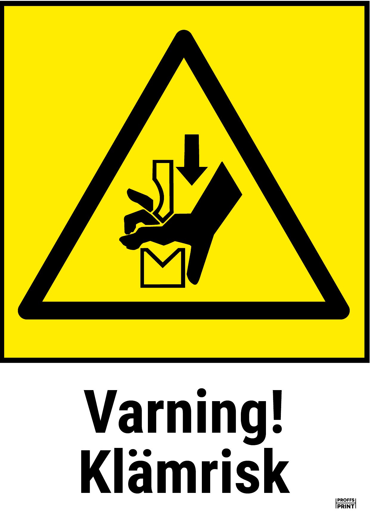 varningsskyltar- klämrisk