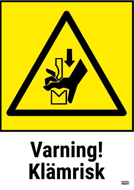 varningsskyltar- klämrisk
