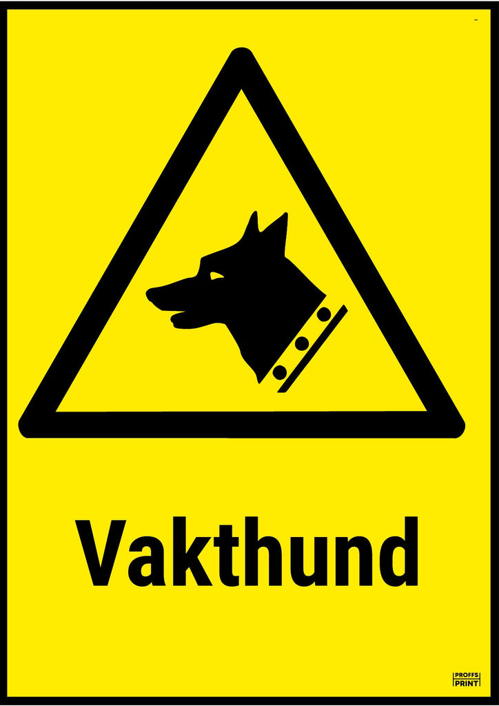 varningsskyltar- vakthund-gul