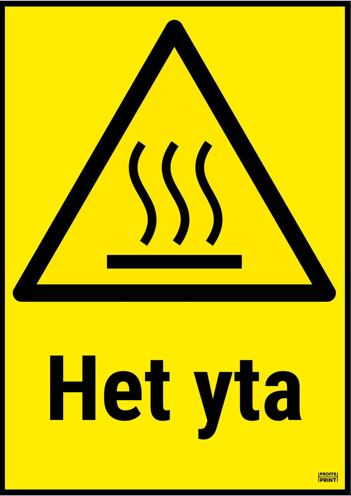 varningsskyltar- varning-het-yta-gul
