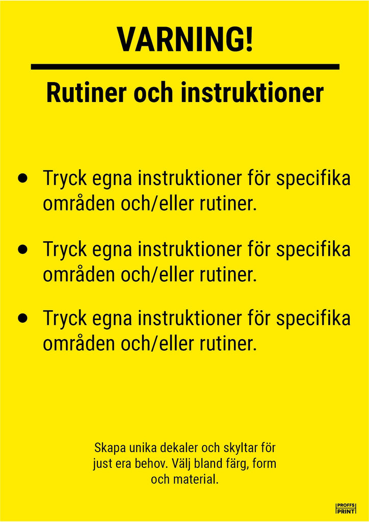 varningsskyltar- varnings-instruktioner